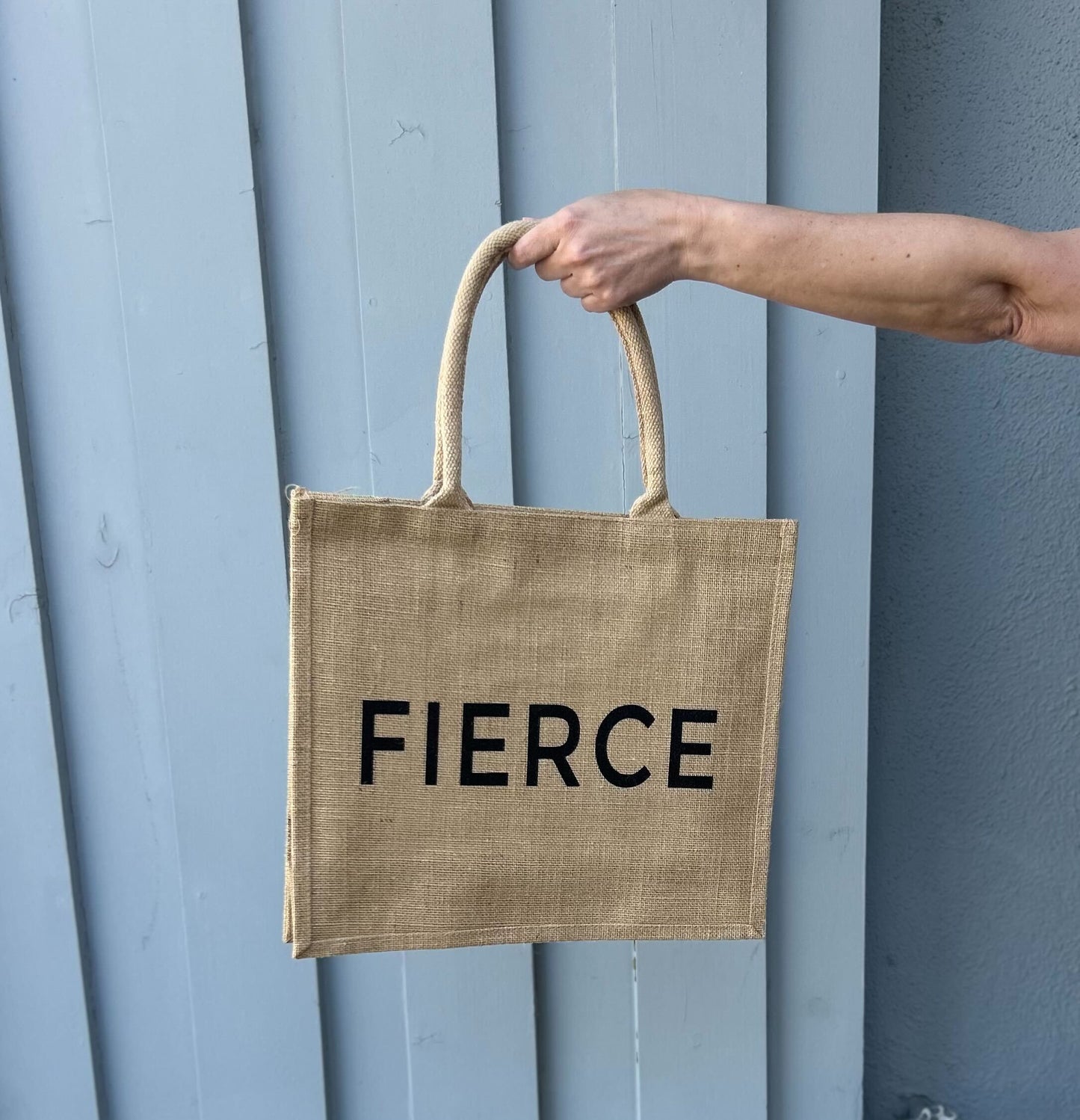 FIERCE Jute Tote Bag